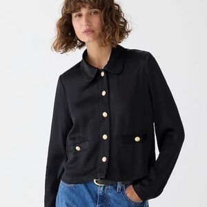 J. Crew | Lady shirt/jacket luster crepe black M